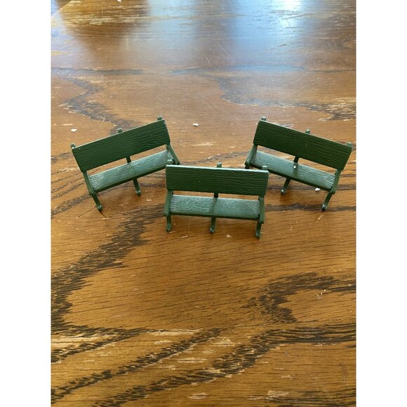 Dept 56 Set Of 3 Miniature Metal Park Benches - Picture 1 of 4